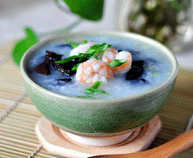 黑木耳鲜虾粥